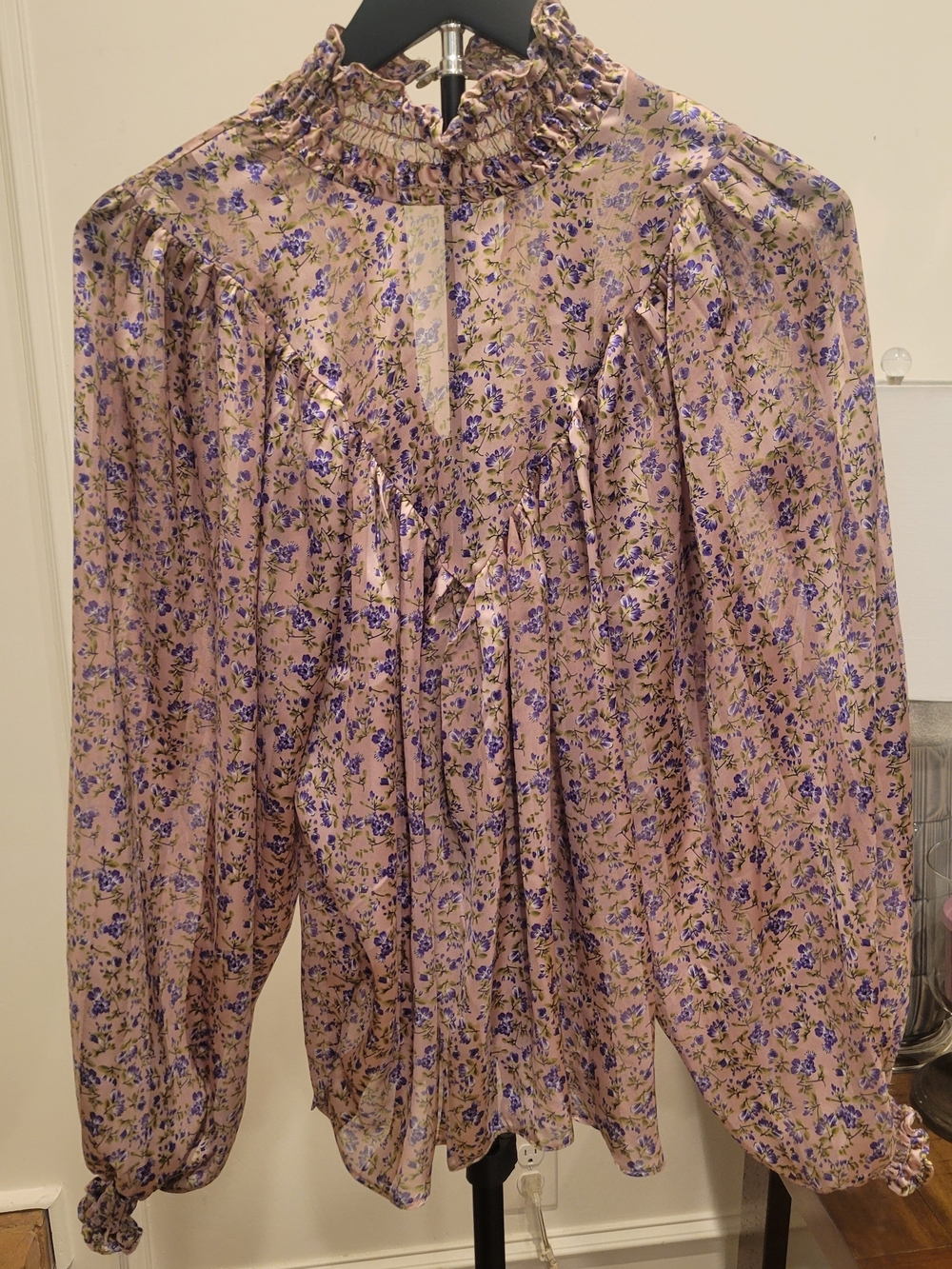 ASOS Pink Blouse with Purple Floral